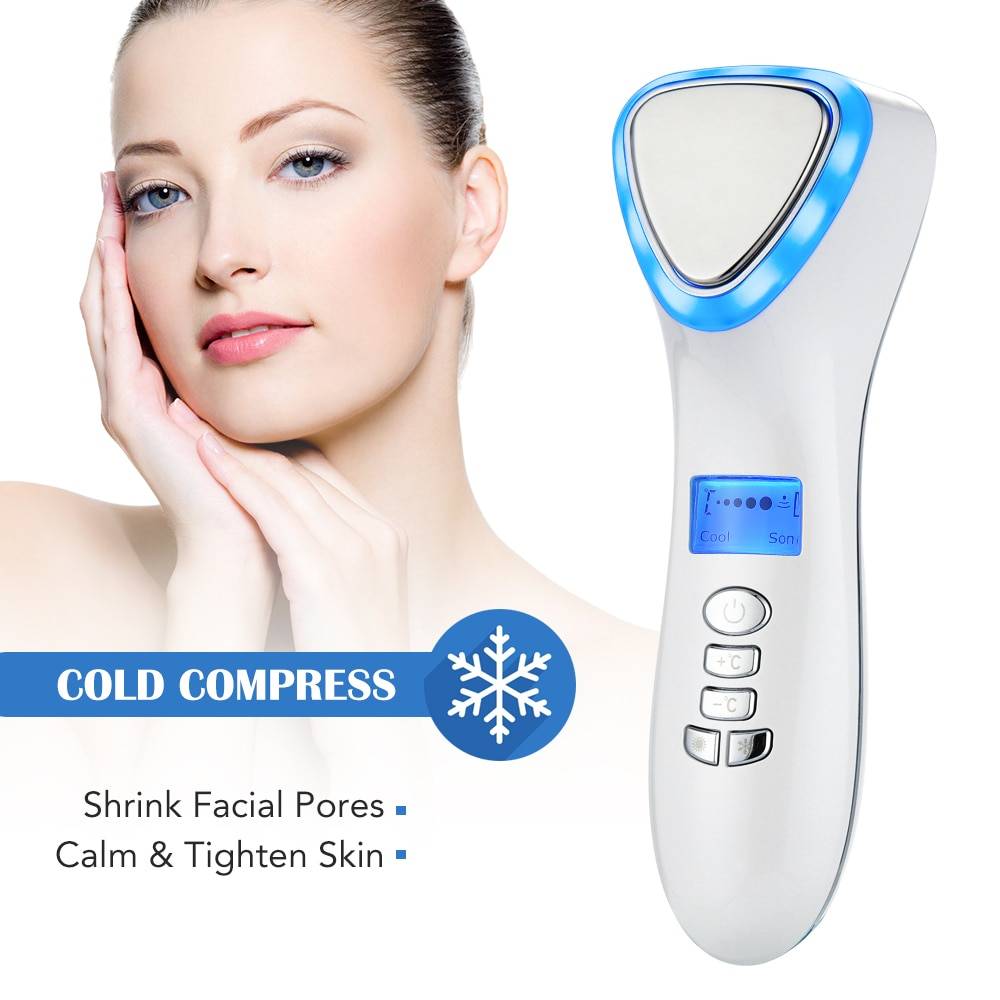 LED Hot and Cold Face Massager Skin & Beauty Youthful Aging cb5feb1b7314637725a2e7: Gold With Box|White with Box